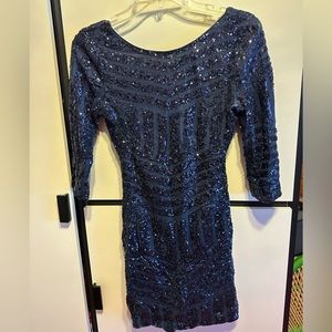 As U Wish Sequin Navy Blue Dress